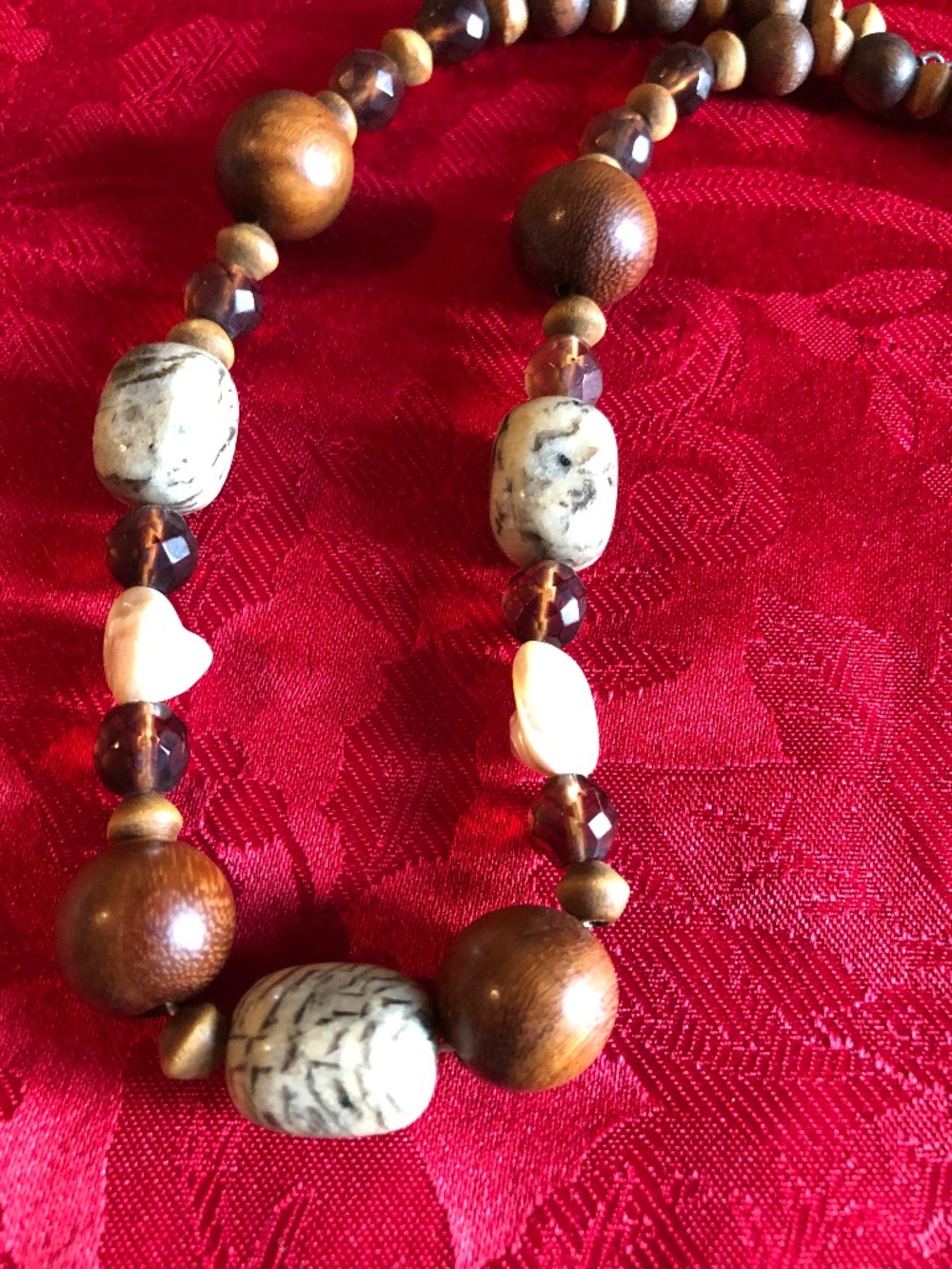 Beautiful Brown wooden beads necklace